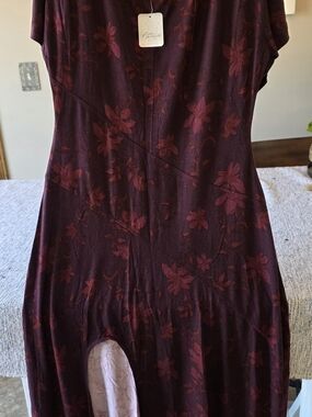 Free People Wine Floral Maxi Dress